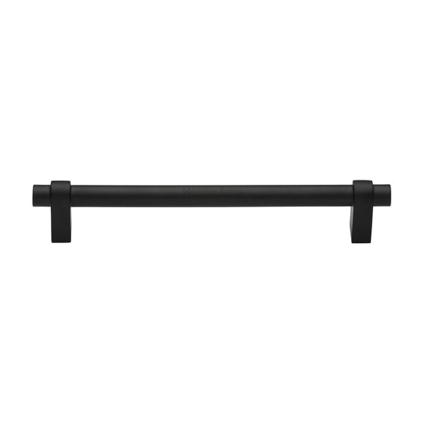 Heritage Brass Cabinet Pull Industrial Design 192mm CTC Matt Black Finish - C2480 192-BKMT - Choice Handles
