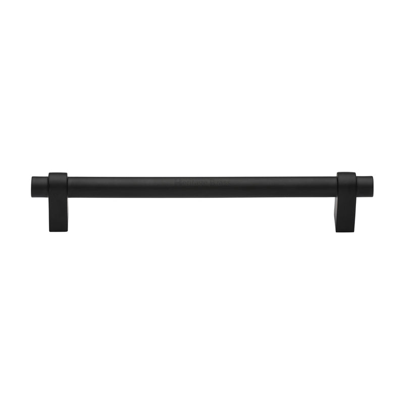 Heritage Brass Cabinet Pull Industrial Design 192mm CTC Matt Black Finish - C2480 192-BKMT - Choice Handles