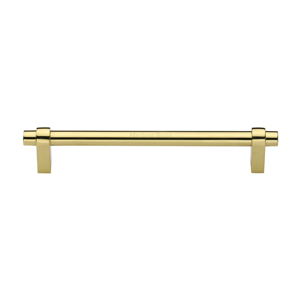 Heritage Brass Cabinet Pull Industrial Design 192mm CTC Polished Brass Finish - C2480 192-PB - Choice Handles