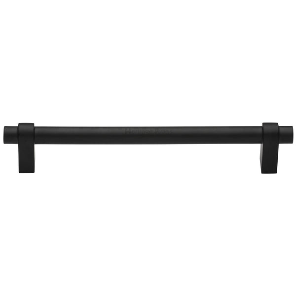 Heritage Brass Cabinet Pull Industrial Design 256mm CTC Matt Black Finish - C2480 256-BKMT - Choice Handles