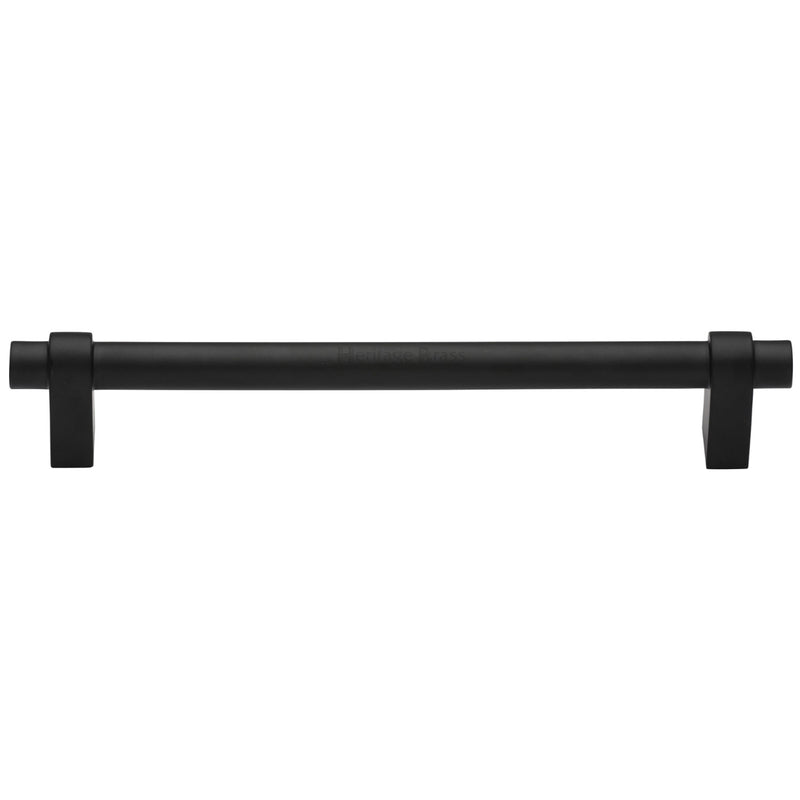 Heritage Brass Cabinet Pull Industrial Design 256mm CTC Matt Black Finish - C2480 256-BKMT - Choice Handles