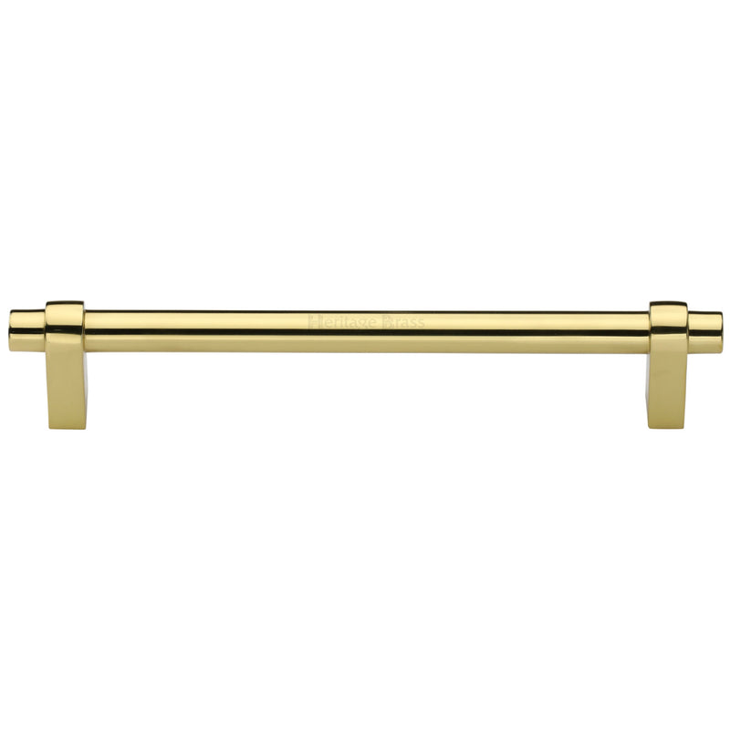 Heritage Brass Cabinet Pull Industrial Design 256mm CTC Polished Brass Finish - C2480 256-PB - Choice Handles