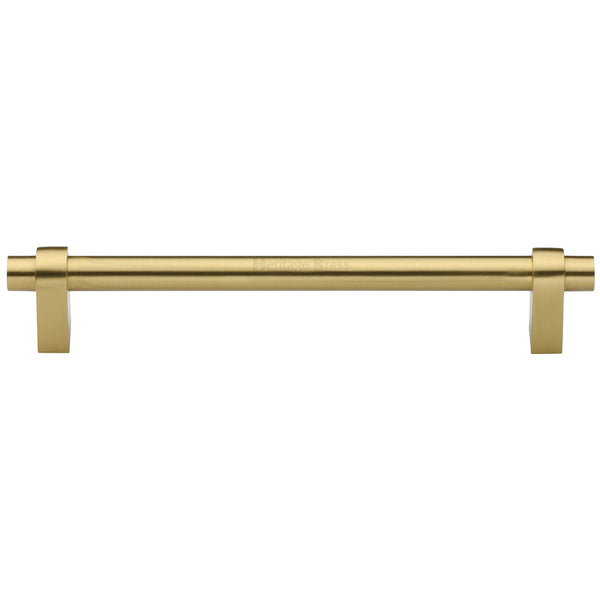 Heritage Brass Cabinet Pull Industrial Design 256mm CTC Satin Brass Finish - C2480 256-SB - Choice Handles