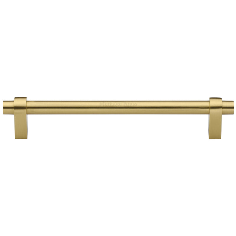Heritage Brass Cabinet Pull Industrial Design 256mm CTC Satin Brass Finish - C2480 256-SB - Choice Handles