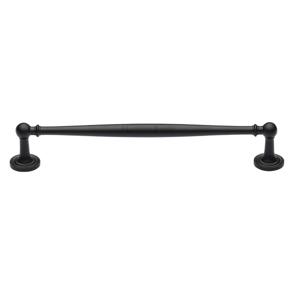 Heritage Brass Cabinet Pull Colonial Design 203mm CTC Matt Black Finish - C2533 203-BKMT - Choice Handles