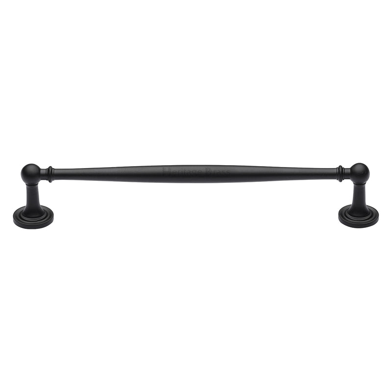 Heritage Brass Cabinet Pull Colonial Design 203mm CTC Matt Black Finish - C2533 203-BKMT - Choice Handles