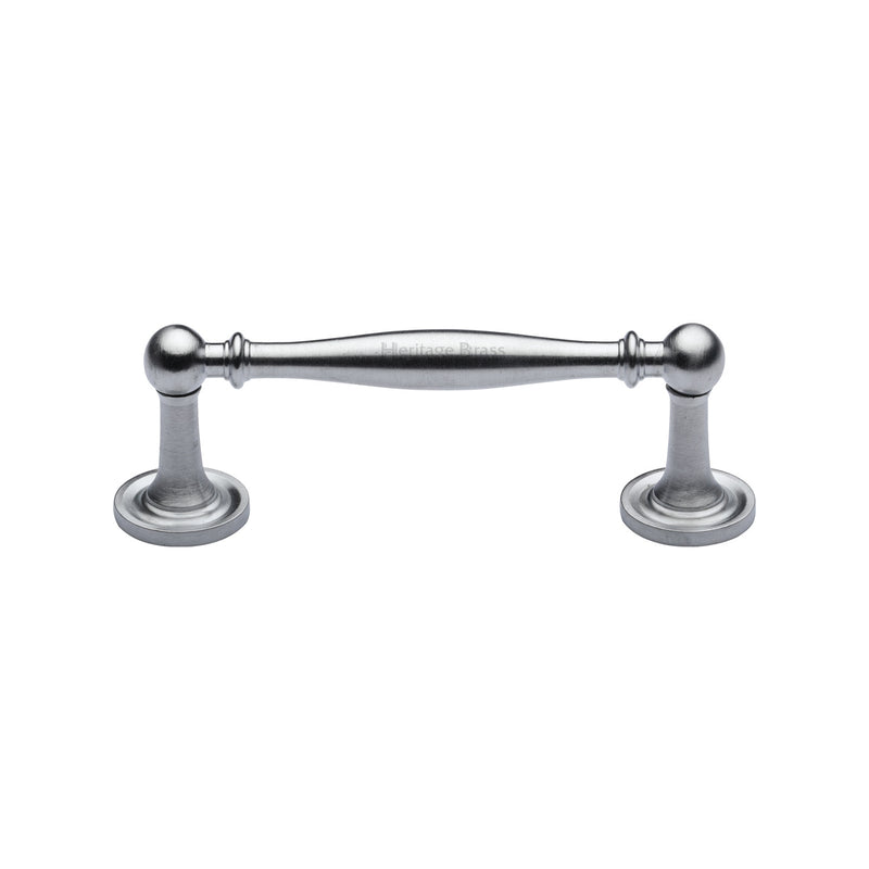 Heritage Brass Cabinet Pull Colonial Design 96mm CTC Satin Chrome Finish - C2533 96-SC - Choice Handles