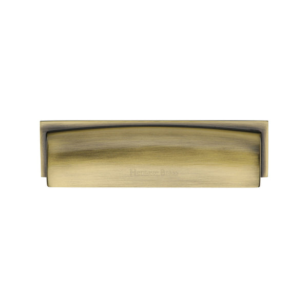 Heritage Brass Drawer Pull Shropshire Design 76/96mm CTC Antique Brass Finish - C2765 96-AT - Choice Handles