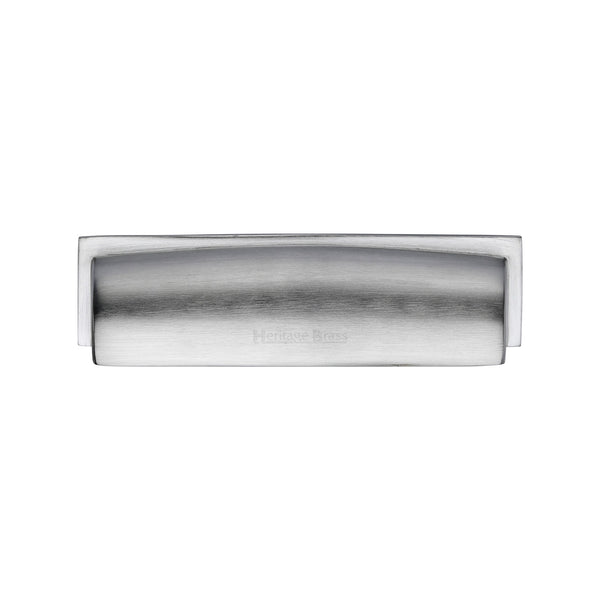 Heritage Brass Drawer Pull Shropshire Design 76/96mm CTC Satin Chrome Finish - C2765 96-SC - Choice Handles