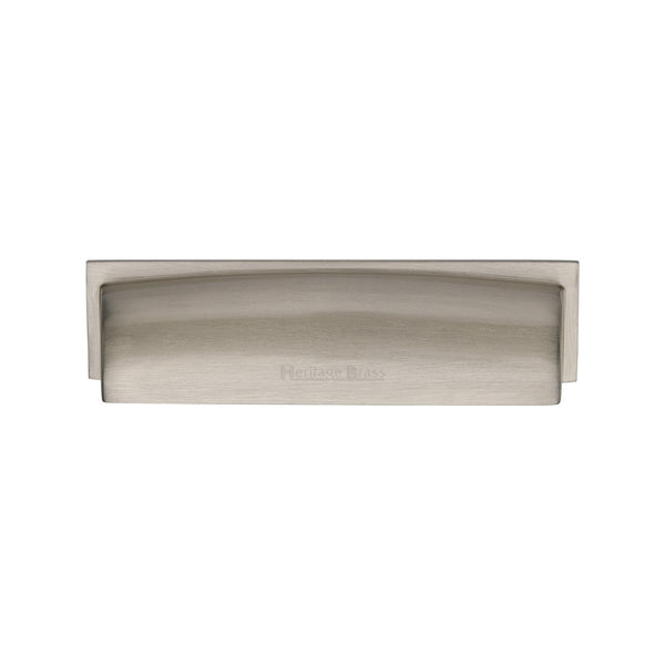 Heritage Brass Drawer Pull Shropshire Design 76/96mm CTC Satin Nickel Finish - C2765 96-SN - Choice Handles
