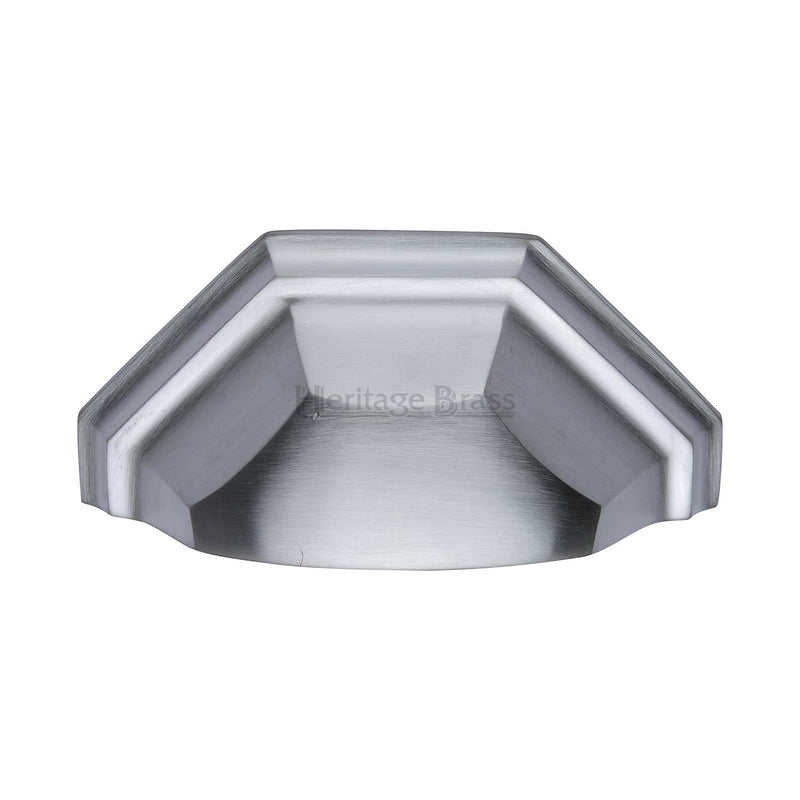 Heritage Brass Drawer Pull 89mm CTC Satin Chrome Finish - C2768-SC - Choice Handles
