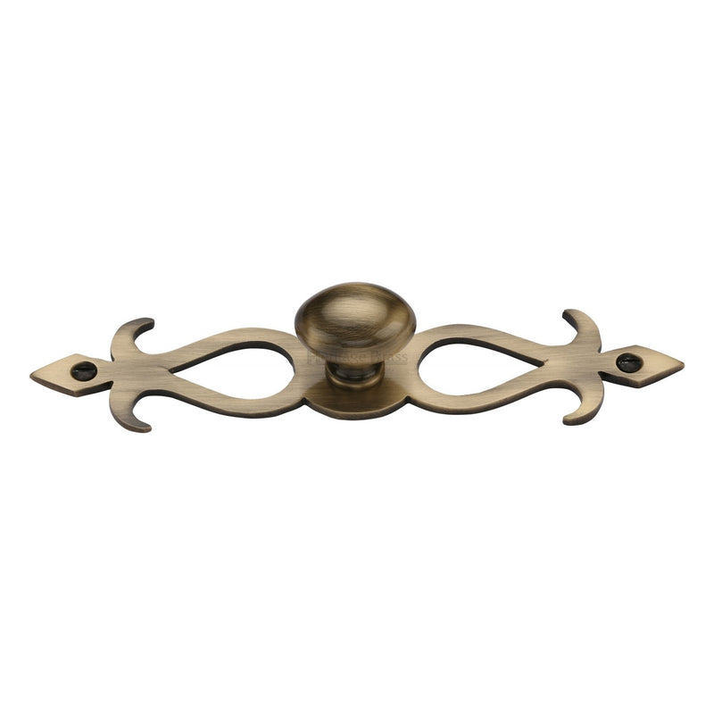 Heritage Brass Cabinet Knob Oval/Backplate Design 32mm Antique finish
 - C3072 32-AT - Choice Handles