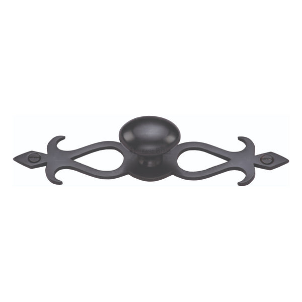 Heritage Brass Cabinet Knob Oval/Backplate Design 32mm Matt Black finish
 - C3072 32-BKMT - Choice Handles