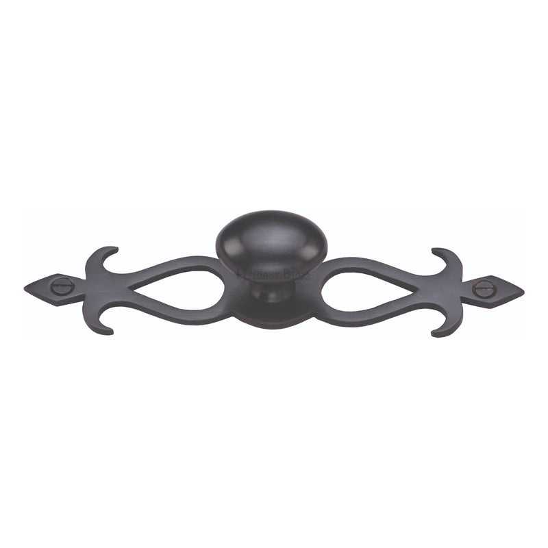 Heritage Brass Cabinet Knob Oval/Backplate Design 32mm Matt Black finish
 - C3072 32-BKMT - Choice Handles