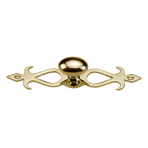 Heritage Brass Cabinet Knob Oval/Backplate Design 32mm Polished Brass finish
 - C3072 32-PB - Choice Handles