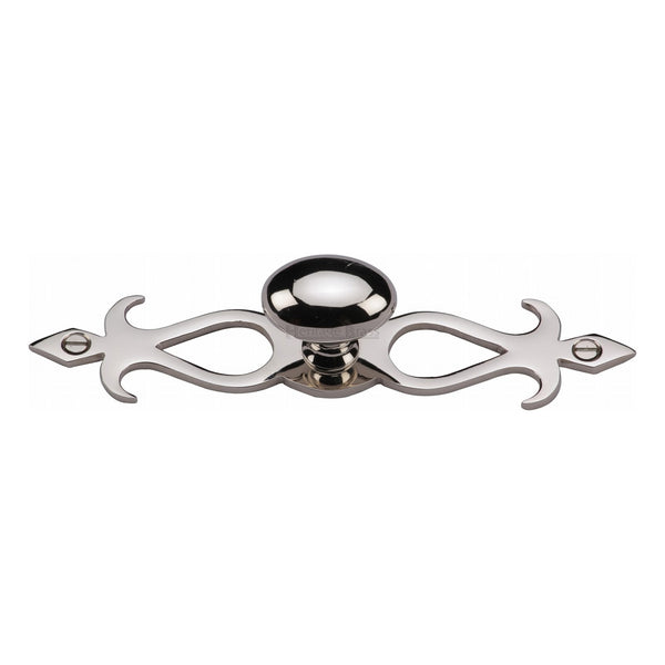 Heritage Brass Cabinet Knob Oval/Backplate Design 32mm Polished Nickel
 - C3072 32-PNF - Choice Handles