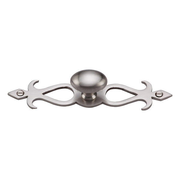 Heritage Brass Cabinet Knob Oval/Backplate Design 32mm Satin Nickel finish
 - C3072 32-SN - Choice Handles