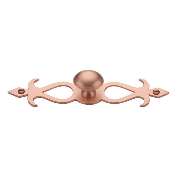 Heritage Brass Cabinet Knob Oval/Backplate Design 32mm Satin Rose Gold finish
 - C3072 32-SRG - Choice Handles