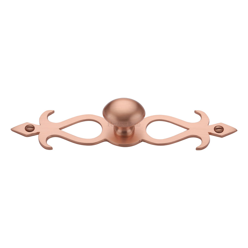 Heritage Brass Cabinet Knob Oval/Backplate Design 32mm Satin Rose Gold finish
 - C3072 32-SRG - Choice Handles