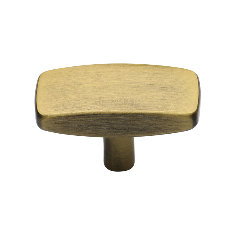 Heritage Brass Cabinet Knob Rectangular Design 41mm Antique Brass finish - C3384 41-AT - Choice Handles