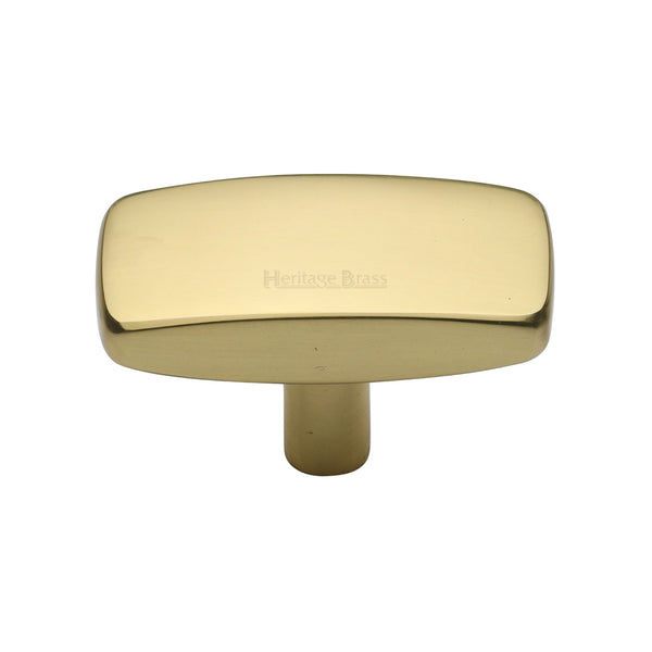 Heritage Brass Cabinet Knob Rectangular Design 41mm Polished Brass finish - C3384 41-PB - Choice Handles