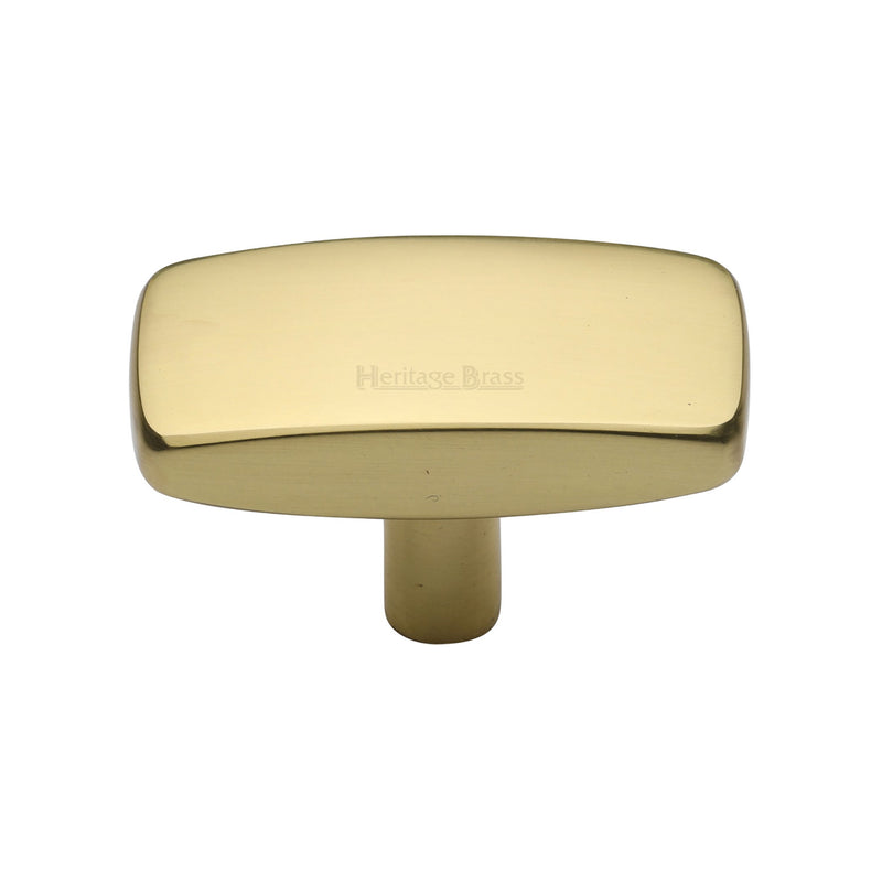 Heritage Brass Cabinet Knob Rectangular Design 41mm Polished Brass finish - C3384 41-PB - Choice Handles