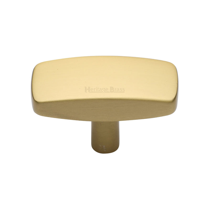 Heritage Brass Cabinet Knob Rectangular Design 41mm Satin Brass finish - C3384 41-SB - Choice Handles
