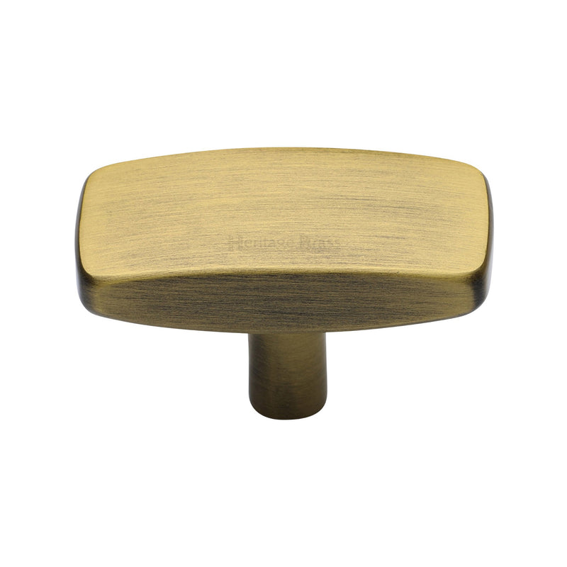 Heritage Brass Cabinet Knob Rectangular Design 47mm Antique Brass finish - C3384 47-AT - Choice Handles