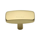Heritage Brass Cabinet Knob Rectangular Design 47mm Polished Brass finish - C3384 47-PB - Choice Handles