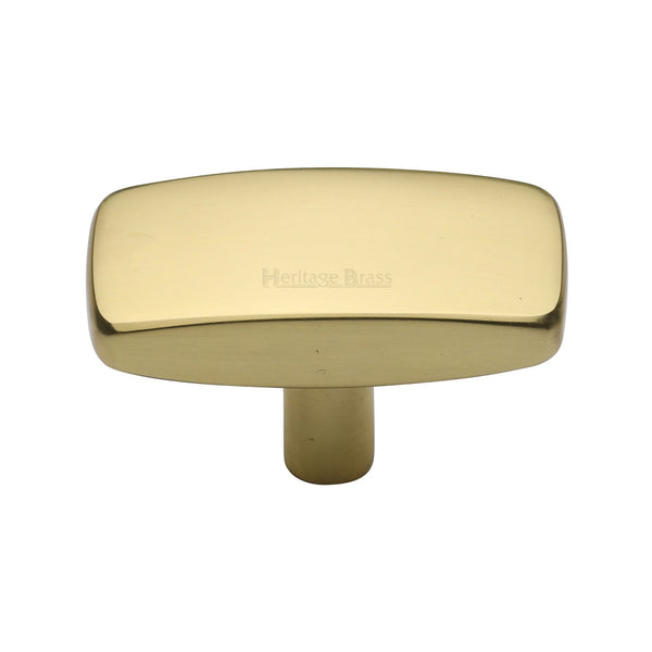 Heritage Brass Cabinet Knob Rectangular Design 47mm Polished Brass finish - C3384 47-PB - Choice Handles