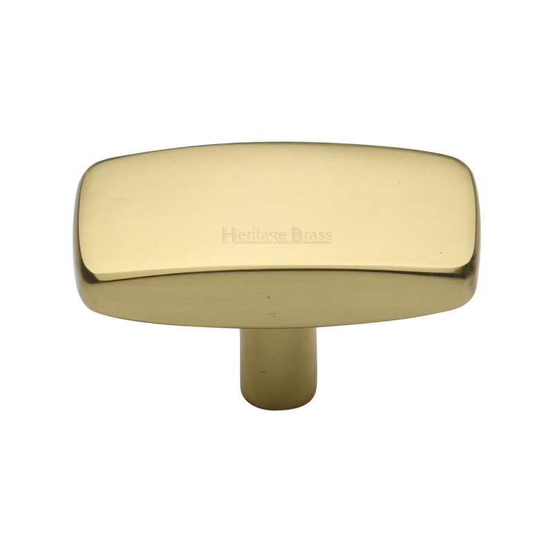 Heritage Brass Cabinet Knob Rectangular Design 47mm Polished Brass finish - C3384 47-PB - Choice Handles