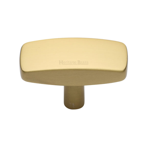 Heritage Brass Cabinet Knob Rectangular Design 47mm Satin Brass finish - C3384 47-SB - Choice Handles