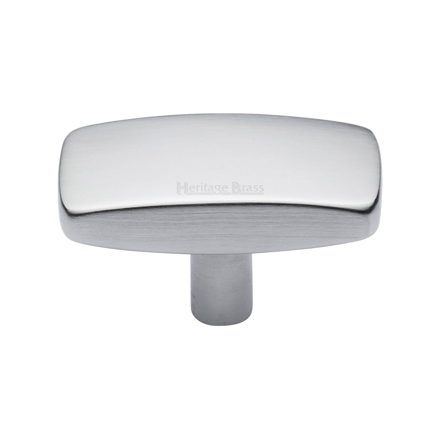 Heritage Brass Cabinet Knob Rectangular Design 47mm Satin Chrome finis