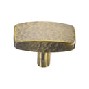 Heritage Brass Cabinet Knob Rectangular Hammered Design 41mm Antique Brass finish - C3386 41-AT - Choice Handles