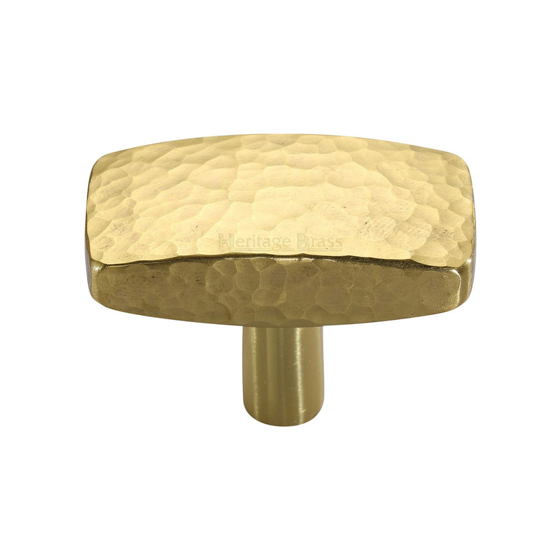 Heritage Brass Cabinet Knob Rectangular Hammered Design 41mm Polished Brass finish - C3386 41-PB - Choice Handles