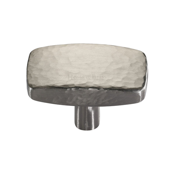 Heritage Brass Cabinet Knob Rectangular Hammered Design 41mm Satin Nickel finish - C3386 41-SN - Choice Handles