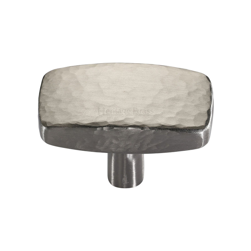 Heritage Brass Cabinet Knob Rectangular Hammered Design 41mm Satin Nickel finish - C3386 41-SN - Choice Handles