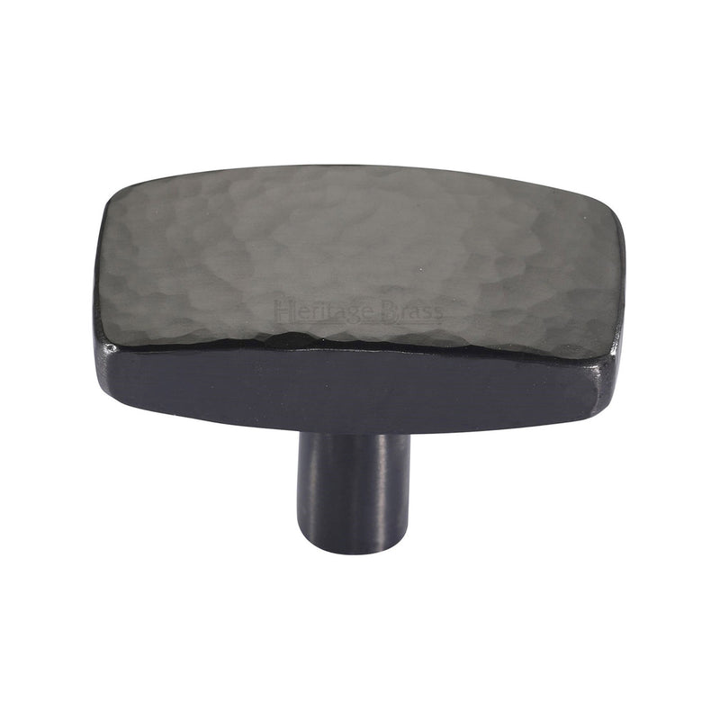 Heritage Brass Cabinet Knob Rectangular Hammered Design 47mm Matt Bronze finish - C3386 47-MB - Choice Handles