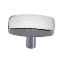 Heritage Brass Cabinet Knob Rectangular Hammered Design 47mm Satin Chrome finish - C3386 47-SC - Choice Handles