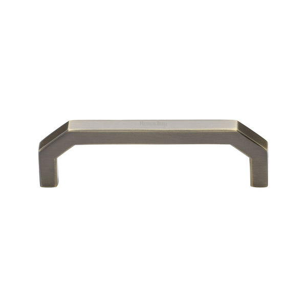 Heritage Brass Cabinet Pull Hex Angular Design 101mm CTC Antique Brass Finish - C3465 101-AT - Choice Handles