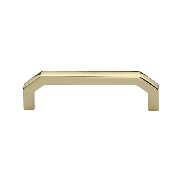 Heritage Brass Cabinet Pull Hex Angular Design 101mm CTC Polished Brass Finish
 - C3465 101-PB - Choice Handles