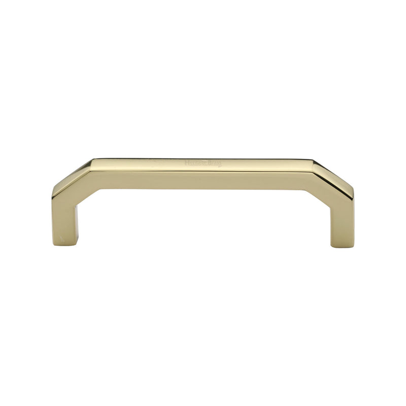 Heritage Brass Cabinet Pull Hex Angular Design 101mm CTC Polished Brass Finish
 - C3465 101-PB - Choice Handles