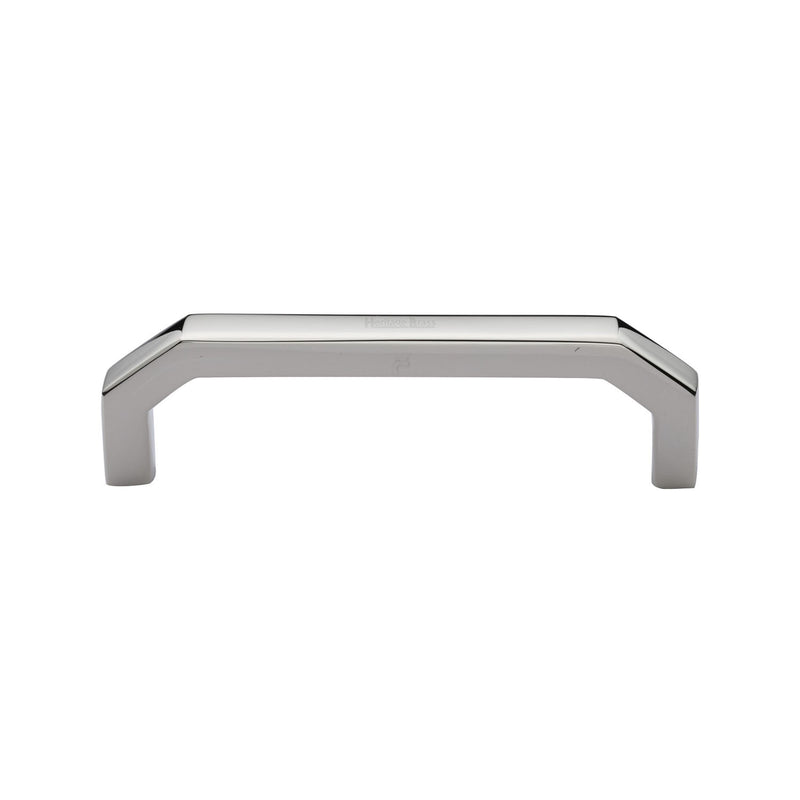 Heritage Brass Cabinet Pull Hex Angular Design 101mm CTC Polished Nickel Finish - C3465 101-PNF - Choice Handles