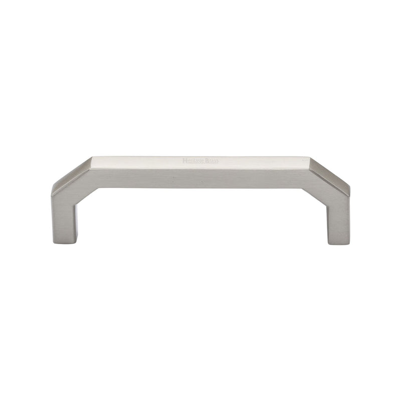 Heritage Brass Cabinet Pull Hex Angular Design 101mm CTC Satin Nickel Finish
 - C3465 101-SN - Choice Handles