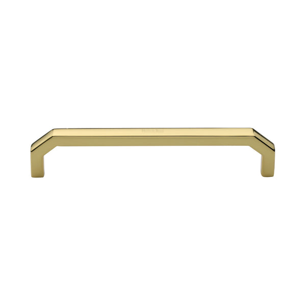 Heritage Brass Cabinet Pull Hex Angular Design 152mm CTC Polished Brass Finish - C3465 152-PB - Choice Handles
