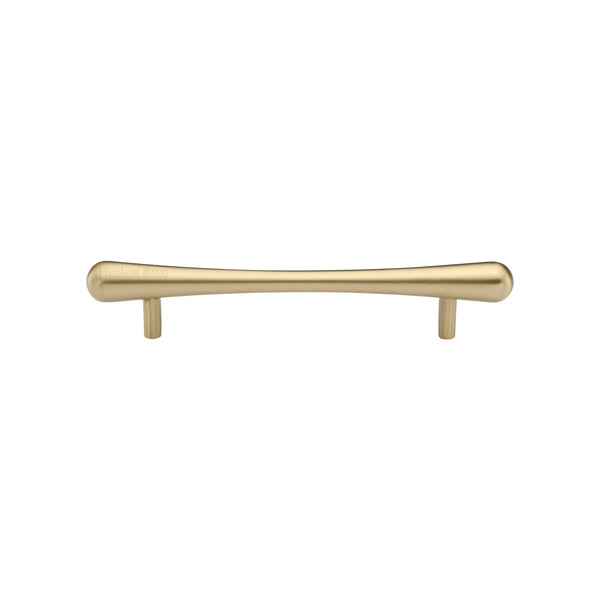 Heritage Brass Cabinet Pull T-Bar Raindrop Design 128mm CTC Satin Brass Finish - C3570 128-SB - Choice Handles