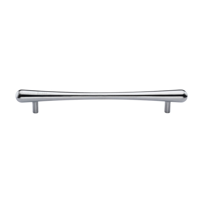 Heritage Brass Cabinet Pull T-Bar Raindrop Design 192mm CTC Satin Chrome Finish - C3570 192-SC - Choice Handles
