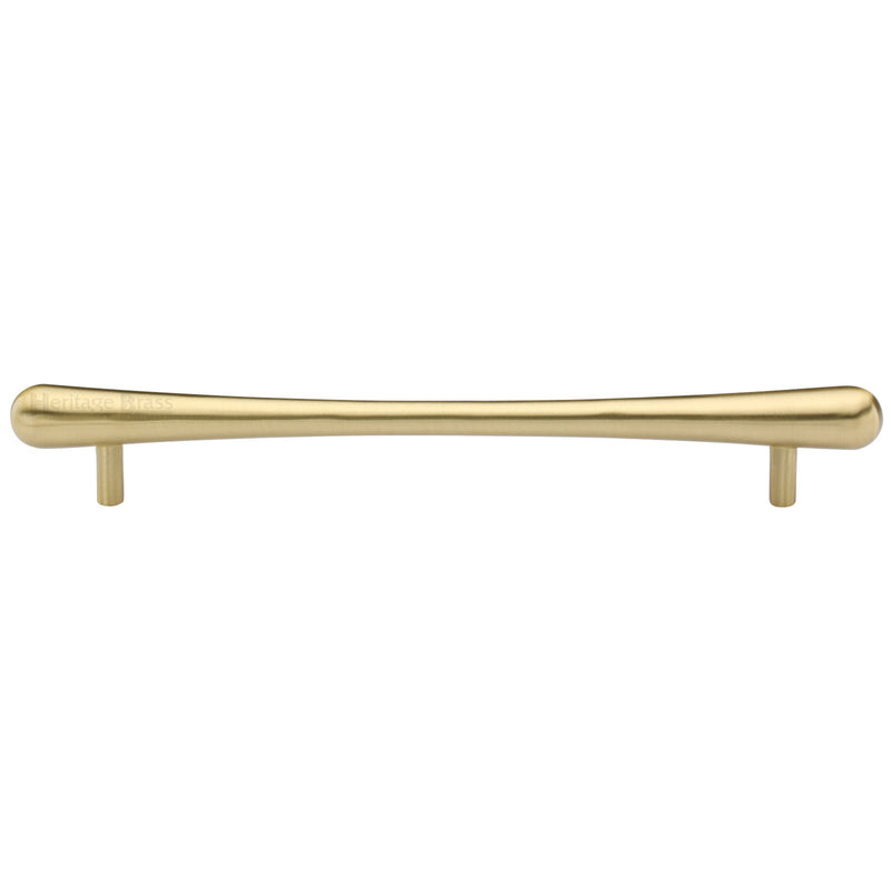 Heritage Brass Cabinet Pull T-Bar Raindrop Design 256mm CTC Satin Brass Finish - C3570 256-SB - Choice Handles