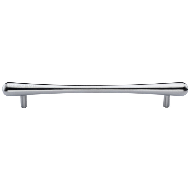 Heritage Brass Cabinet Pull T-Bar Raindrop Design 256mm CTC Satin Chrome Finish - C3570 256-SC - Choice Handles