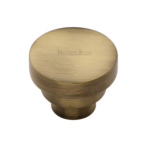 Heritage Brass Cabinet Knob Round Stepped Design 32mm Antique finish - C3624 32-AT - Choice Handles